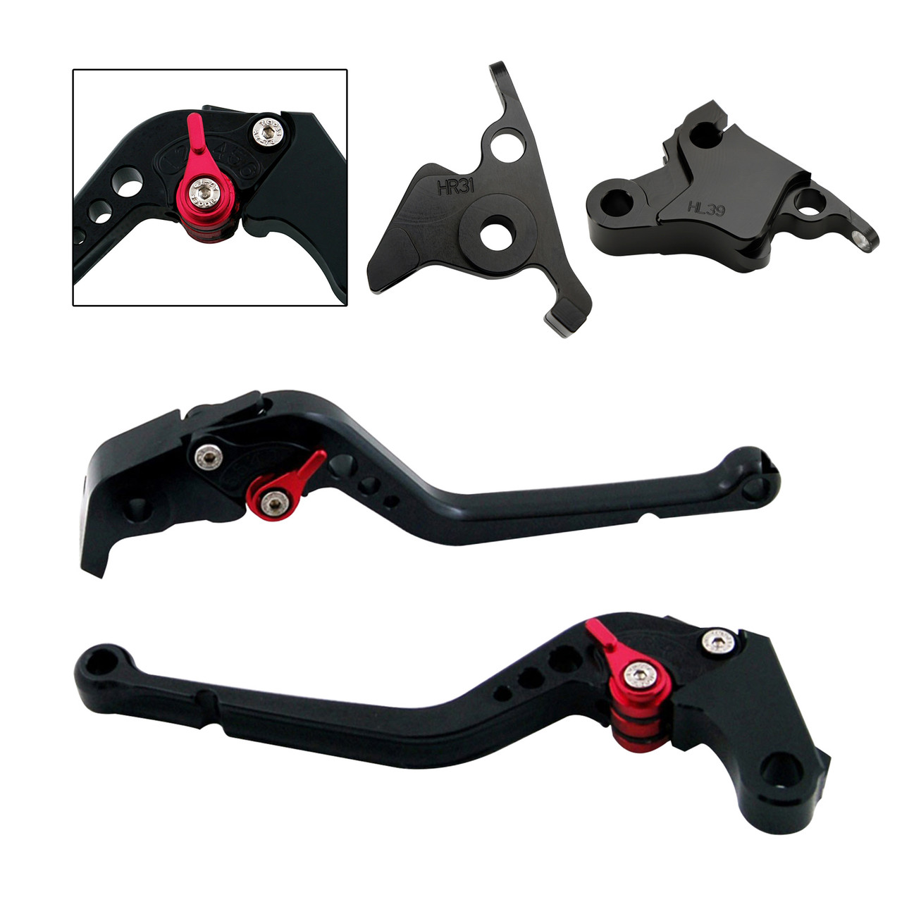 2023-2024 CFMOTO 450NK Long Clutch Brake Lever Red Generic 2023-2024 CFMOTO 450NK Long Clutch Brake Lever Red Generic