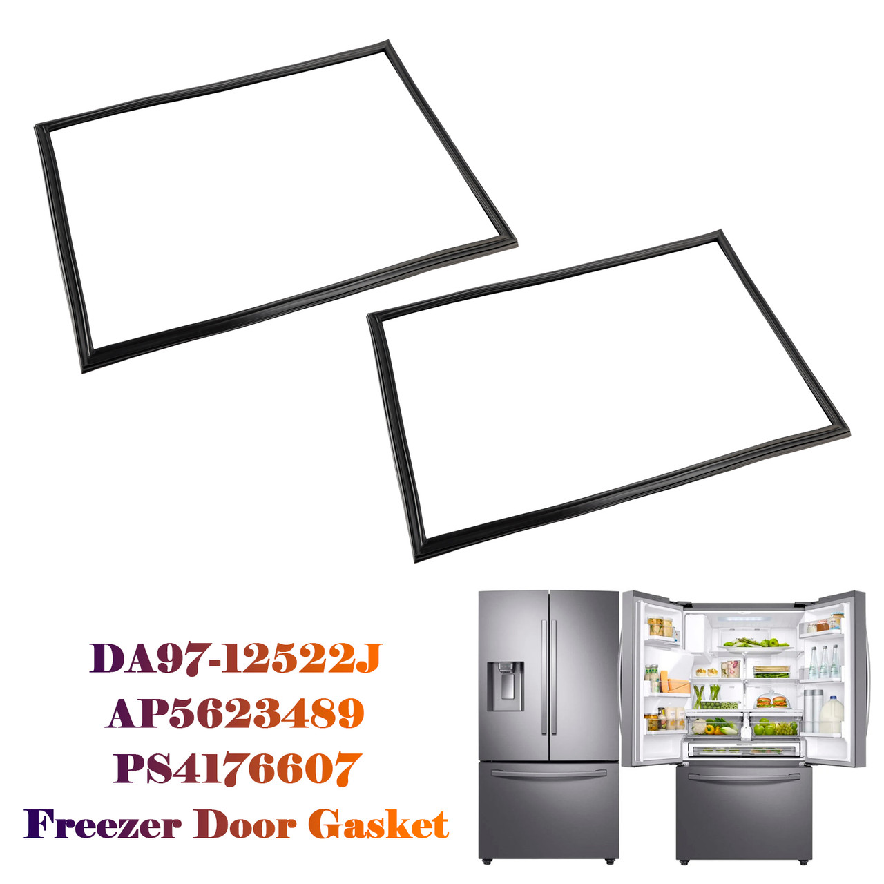 2 Pcs W10436252 Freezer Door Gasket for Maytag Refrigerator W10131754 W10164041 2 Pcs W10436252 Freezer Door Gasket for Maytag Refrigerator W10131754 W10164041