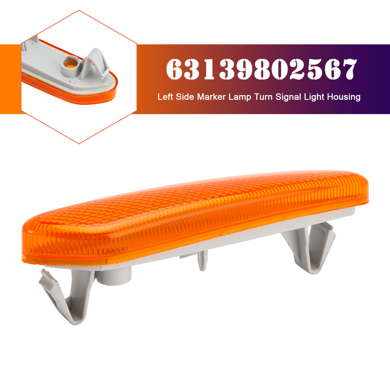 2012-2017 MINI R60 COUNTRYMAN R61 PACEMAN Left Side Marker Lamp Turn Signal Light Housing Yellow Generic