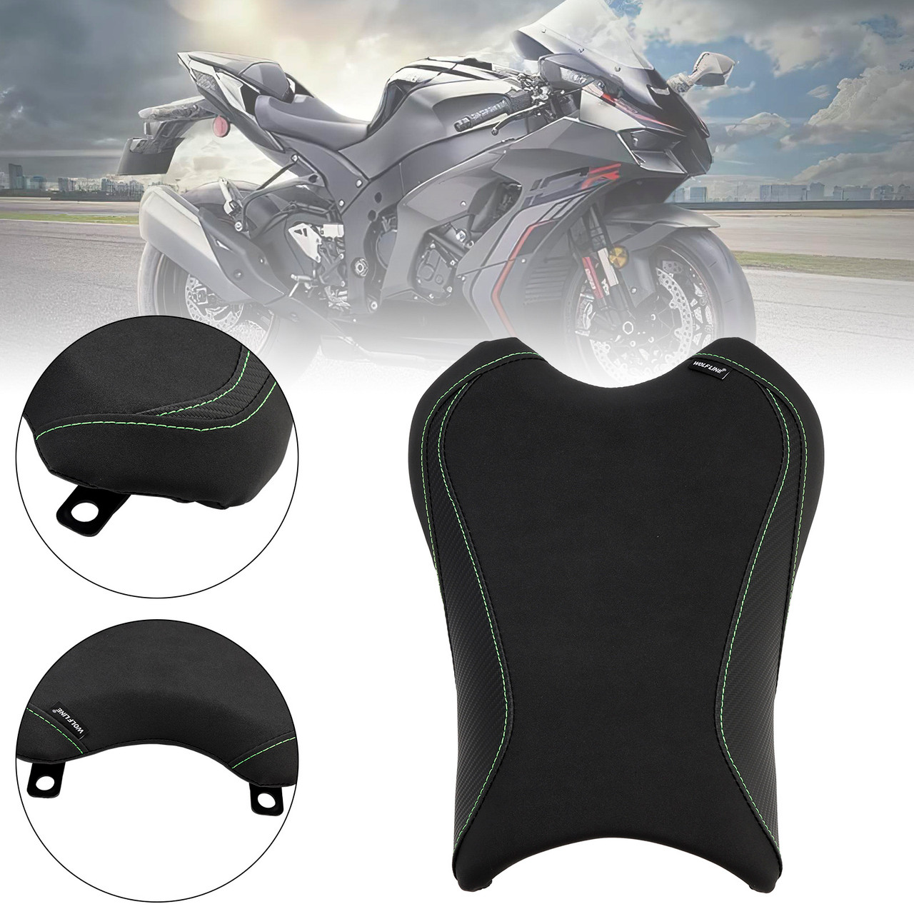 2021-2023 KAWASAKI ZX-10R ZX-10RR Front Raider Seat Driver Cushion Pu BlackA Generic