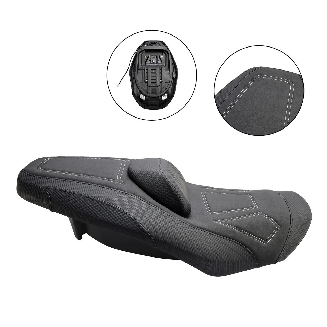 2022-2024 YAMAHA T-MAX 560 Rider Passenger Seat Front Rear Cushion Heating BlackA Generic