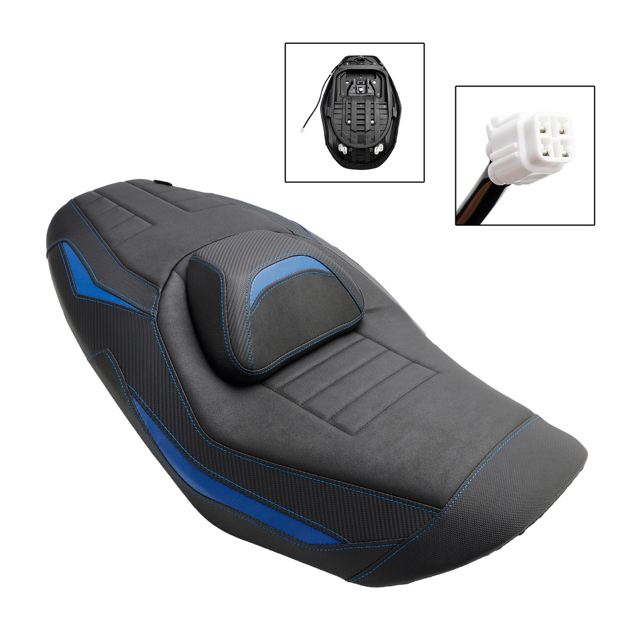 2022-2024 YAMAHA T-MAX 560 Rider Passenger Seat Front Rear Cushion Heating Blue Generic