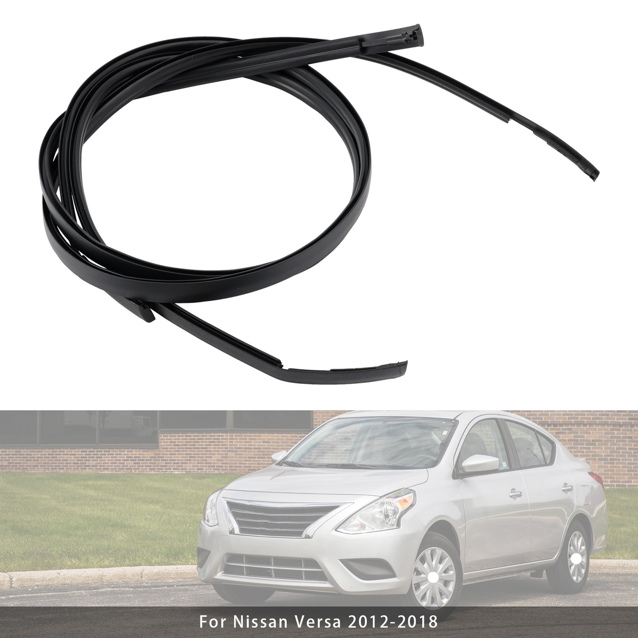 2012-2018 Nissan Versa 2PCS Left+Right Moulding-Roof Drip 73852-3AW0A,73853-3AW0A Black Generic