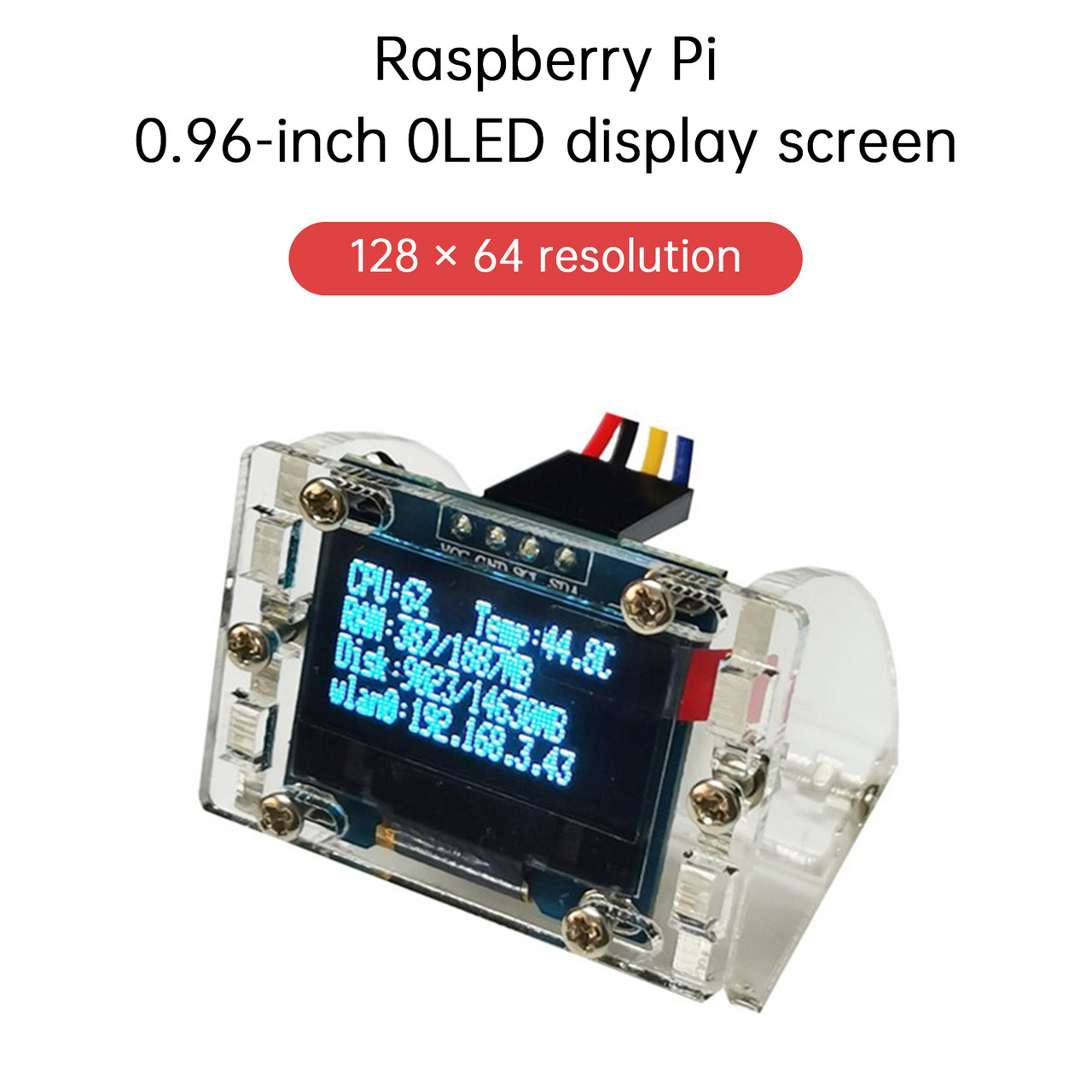 Raspberry Pi 4B 0.96-inch OLED Display Module CPU Temperature IP Hard Disk Information Display SSD1306 Raspberry Pi 4B 0.96-inch OLED Display Module CPU Temperature IP Hard Disk Information Display SSD1306