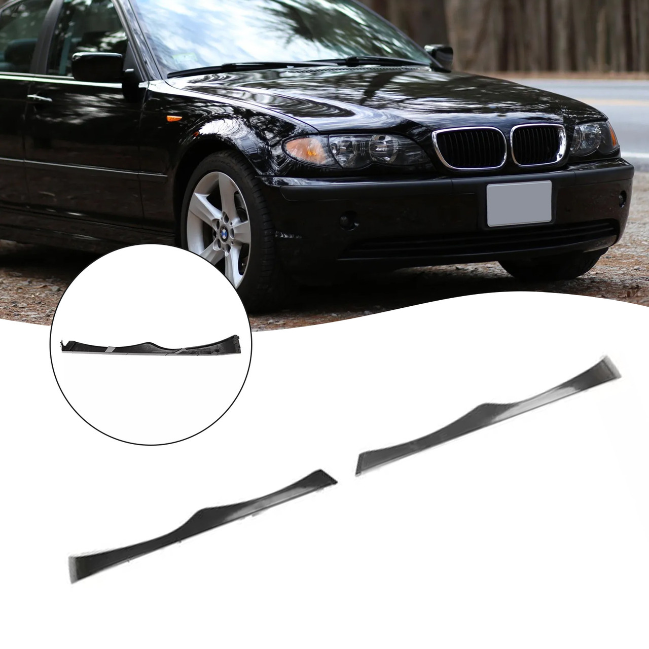 2002-2005 BMW E46 330i 330Xi 325i 325Xi 2PCS Upper Headlight Cover Strips Generic