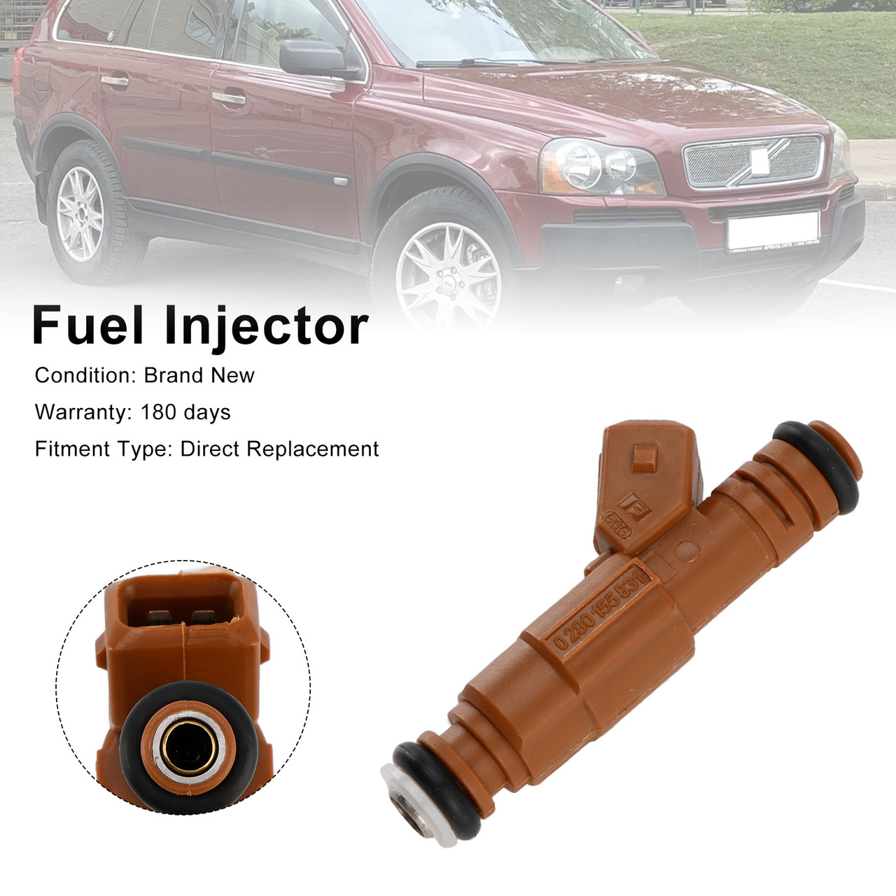 1998-2009 Volvo S60 S80 C70 XC90 2.4L 2.5L 1PCS Fuel Injector 0280155831 Generic