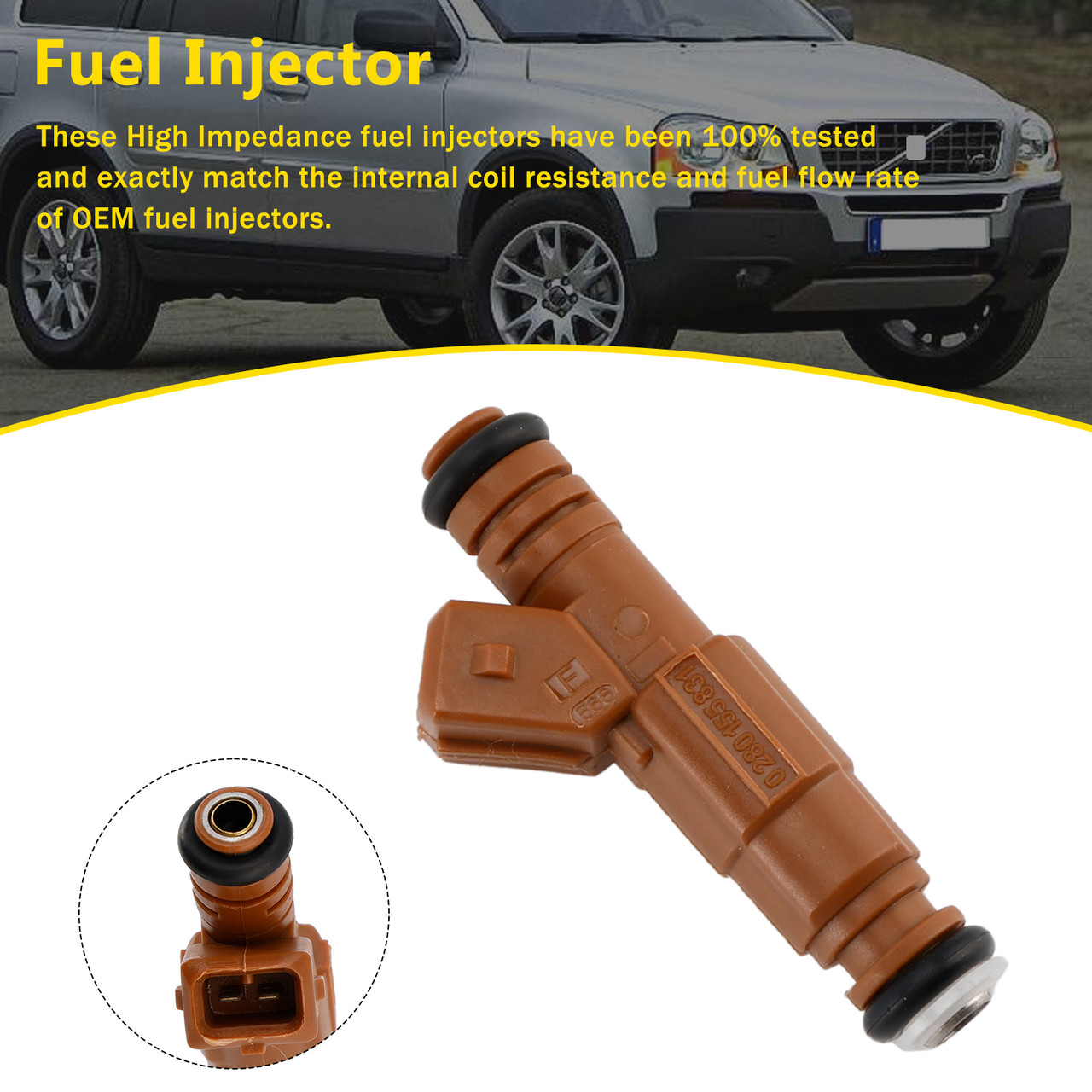 1998-2009 Volvo S60 S80 C70 XC90 2.4L 2.5L 1PCS Fuel Injector 0280155831 Generic