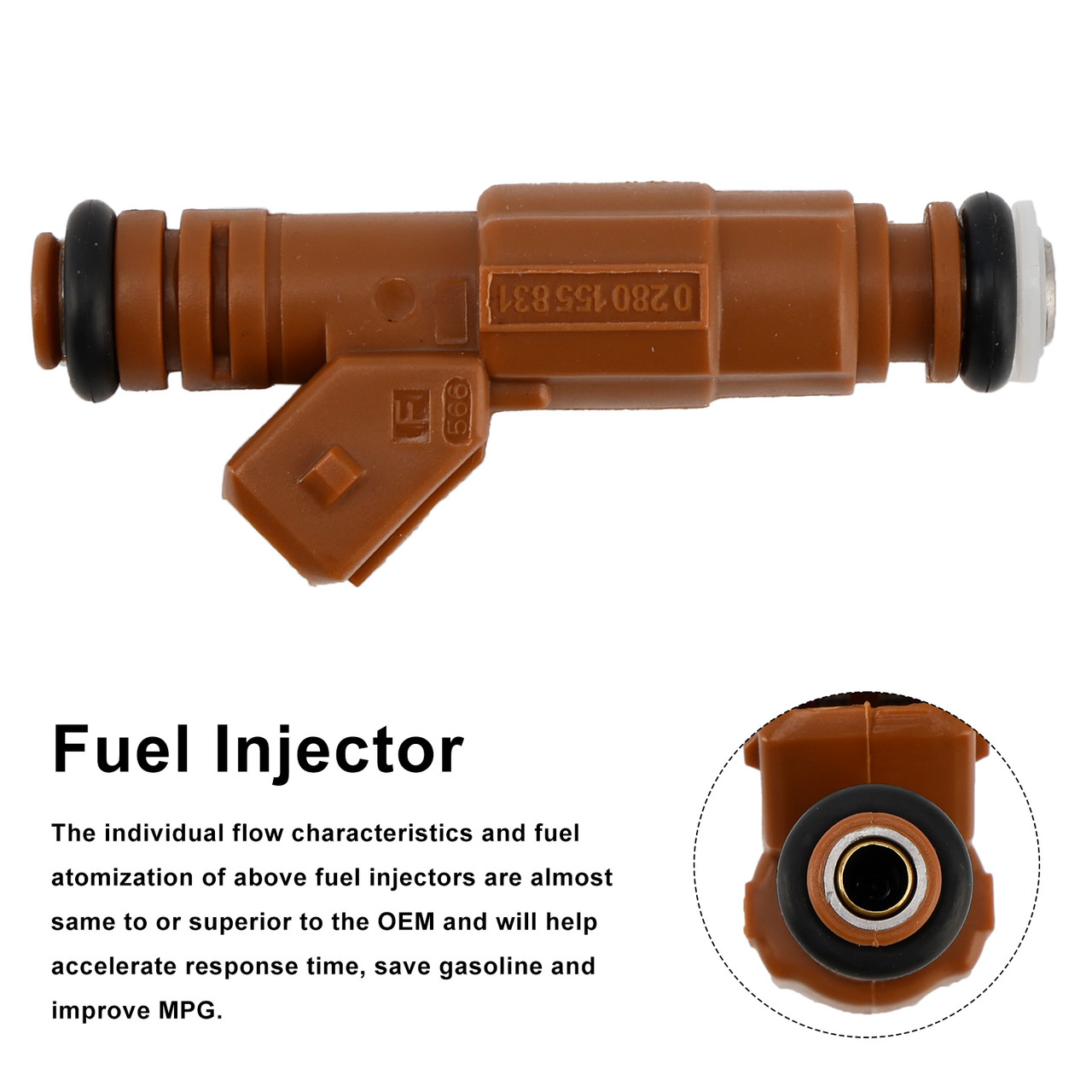 1998-2009 Volvo S60 S80 C70 XC90 2.4L 2.5L 1PCS Fuel Injector 0280155831 Generic
