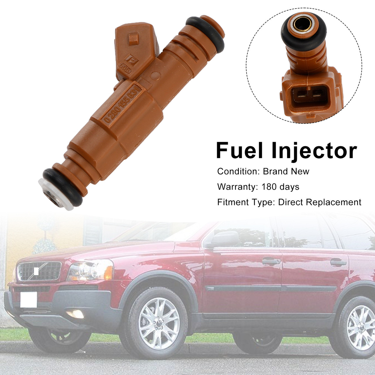 1998-2009 Volvo S60 S80 C70 XC90 2.4L 2.5L 1PCS Fuel Injector 0280155831 Generic