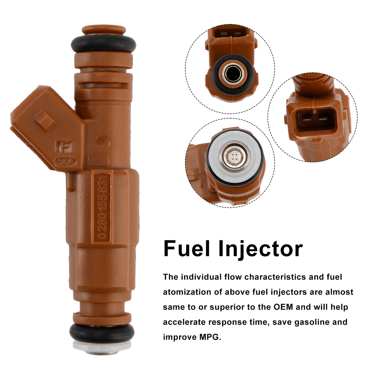 1998-2009 Volvo S60 S80 C70 XC90 2.4L 2.5L 1PCS Fuel Injector 0280155831 Generic
