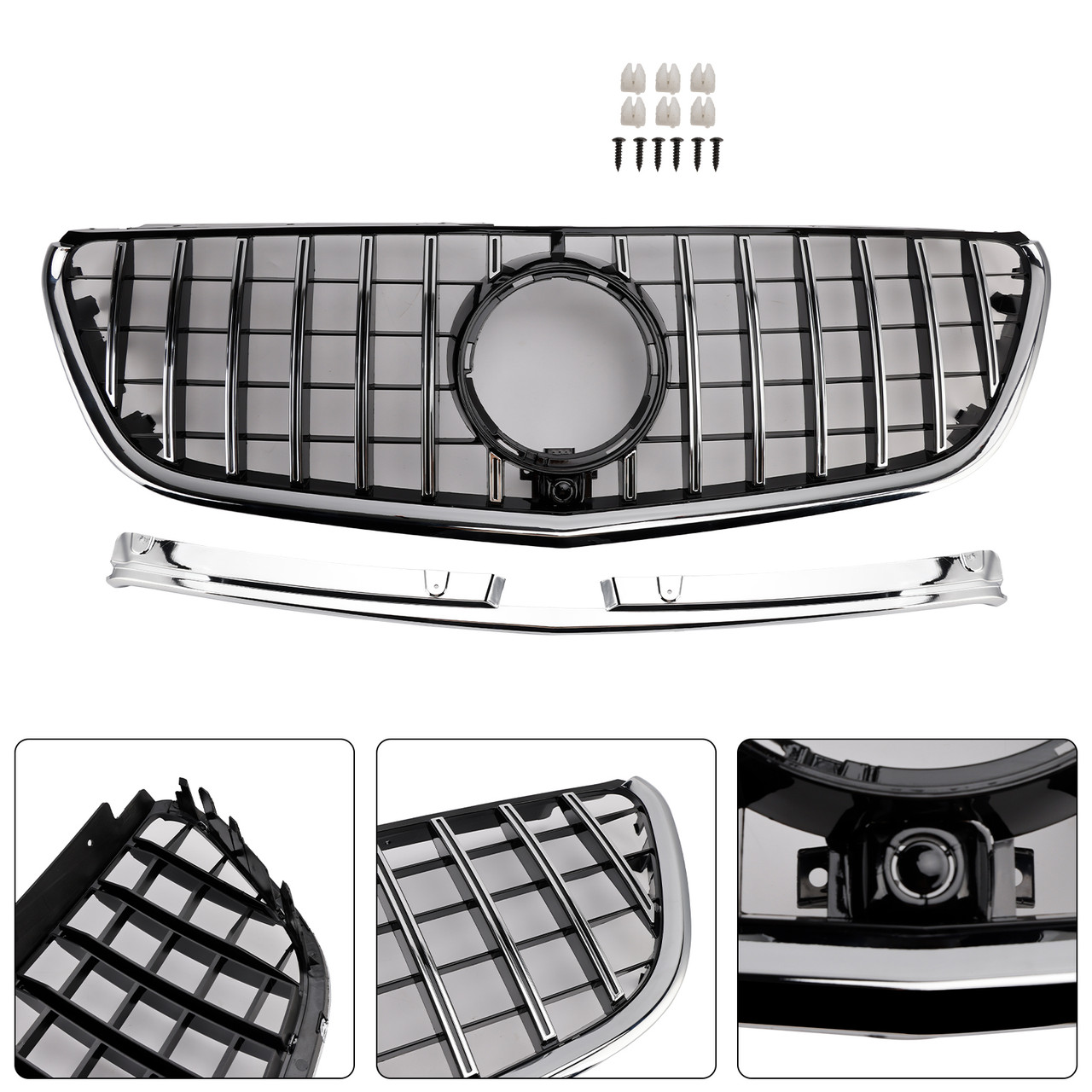 2014-2023 Mercedes Vito W447 GT Stlye Front Bumper Grille Chrome With badge Generic