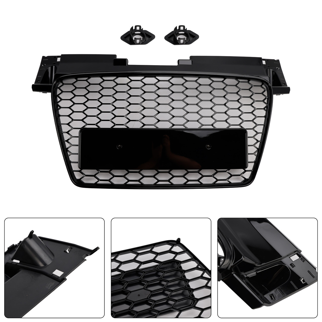 2006-2014 Audi TT TTS RS Style Front Honeycomb Grille Gloss Black Generic