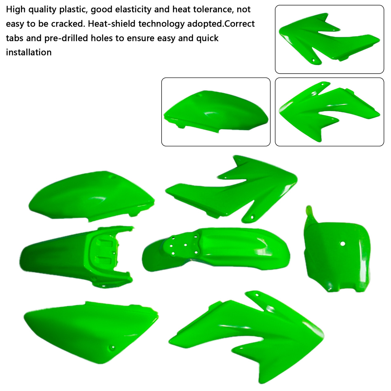 HONDA CRF70 Body Plastic Kit Fender Fairing Green Generic