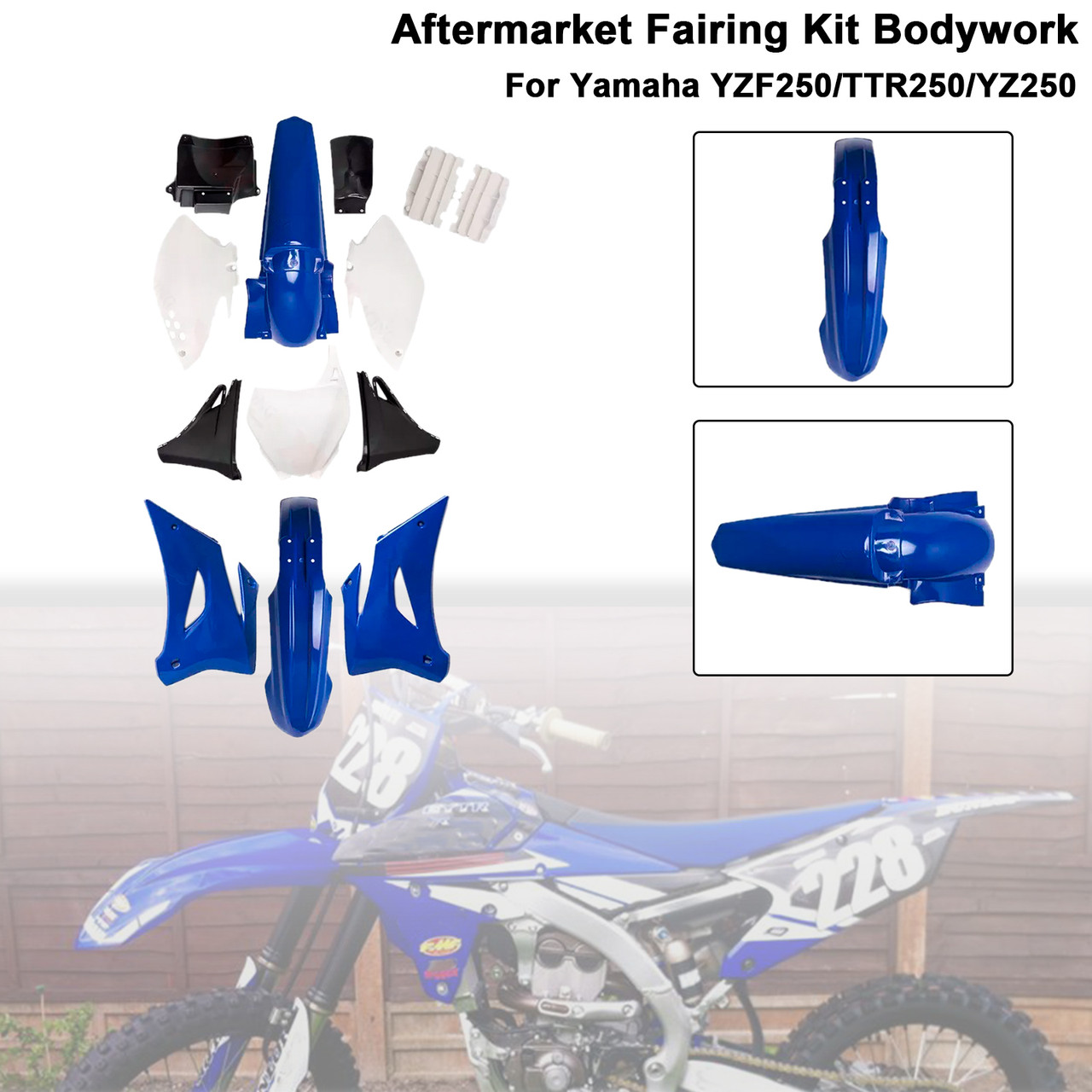 Yamaha 外装セット TT250 Yamaha YZF250/TTR250/YZ250 Body Plastic Kit Front Rear Fender