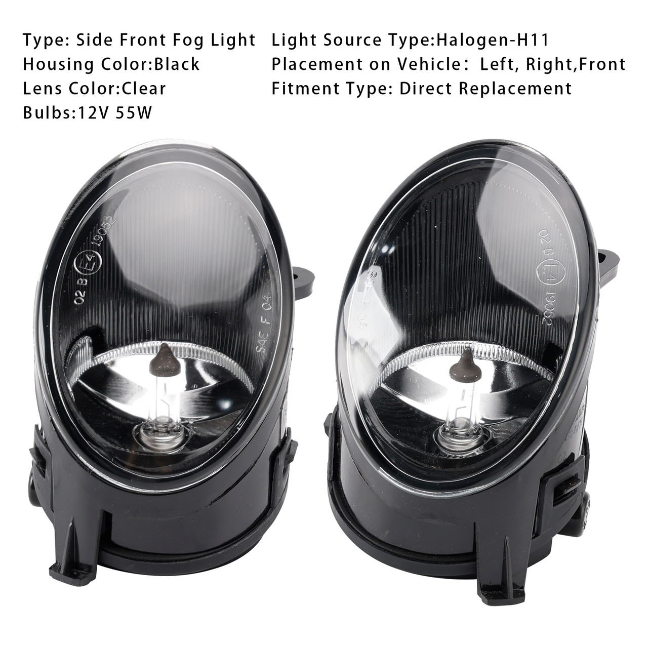 2005-2008 Audi A6 C6 1Pcs Left+Right Front Bumper Fog Light Generic