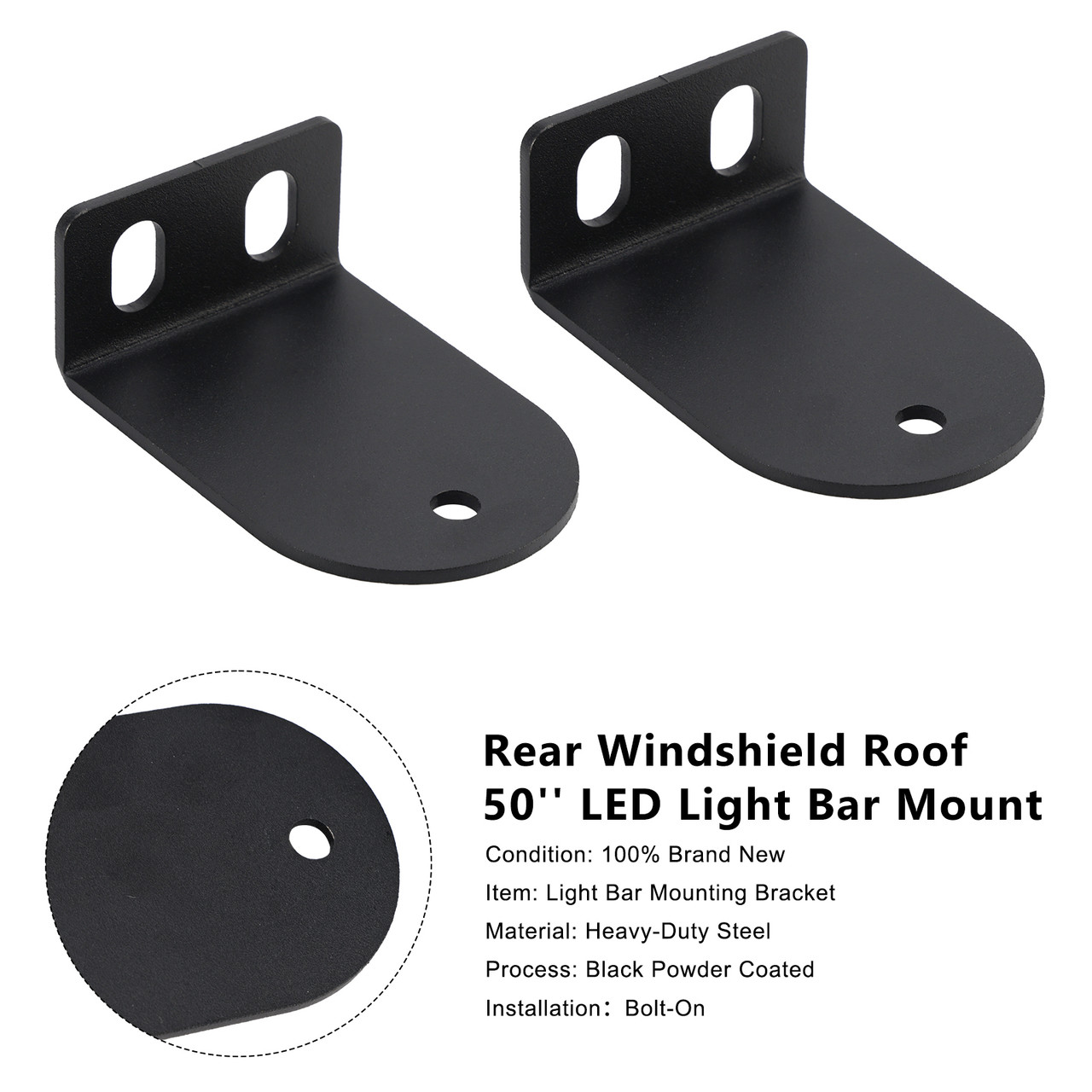 2016-2025 Can Am Defender 500/800/1000/Max HD5 8 10 Rear Windshield Roof 50'' LED Light Bar Mount Generic