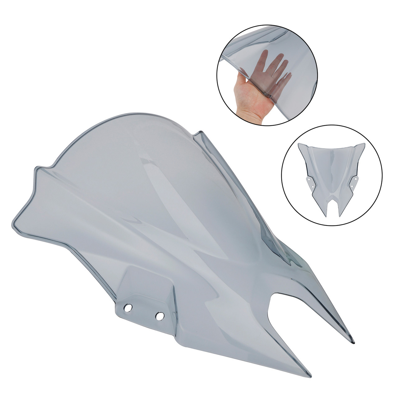 2024-2025 KAWASAKI Ninja 500 Windshield Windscreen Gray Generic