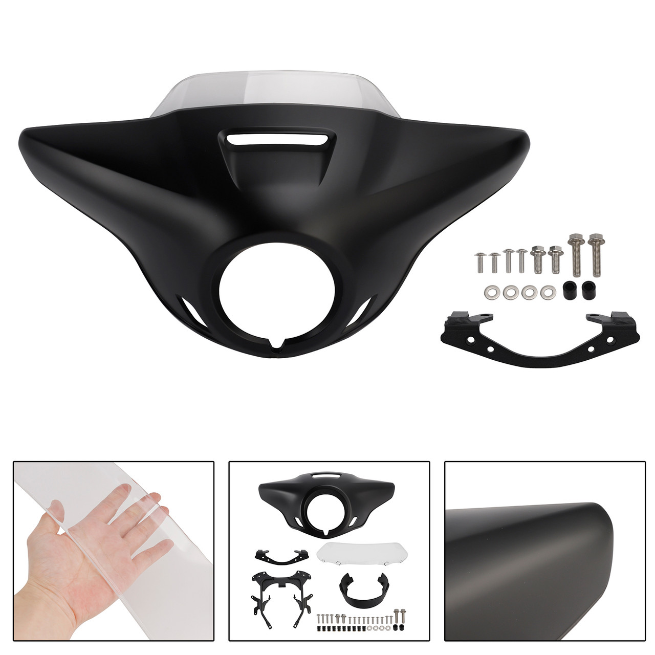 2021-2024 HONDA CM1100 Windshield WindScreen Headlight Fairing Cover Simulation Matte Black+Clear Generic