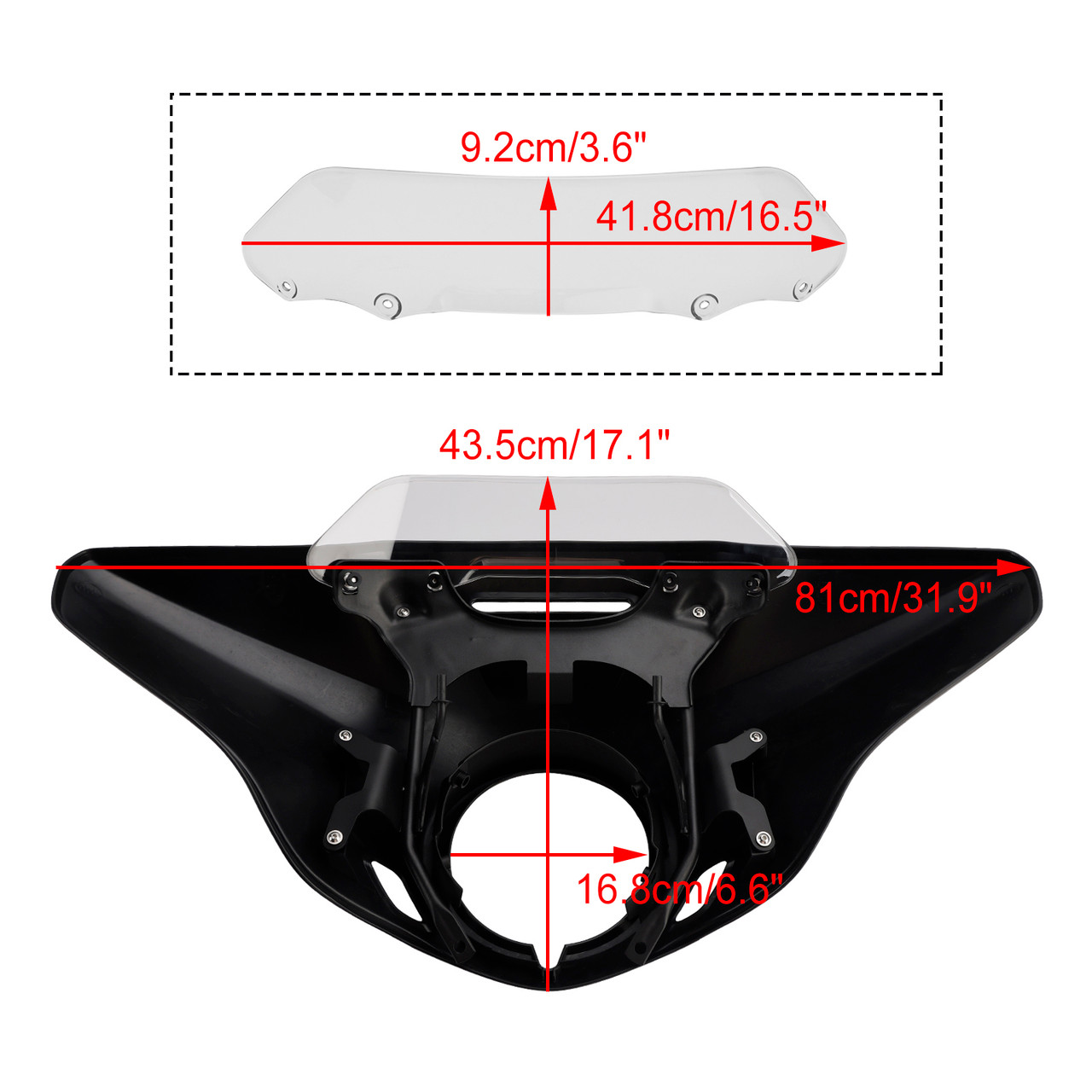 2021-2024 HONDA CM1100 Windshield WindScreen Headlight Fairing Cover Simulation Matte Black+Clear Generic