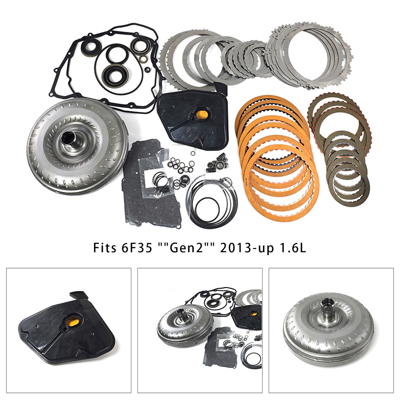 2013-on Ford Lincoln Mazda 1.6L Transmission Rebuild Kit With Torque Converter 6F35 Generic