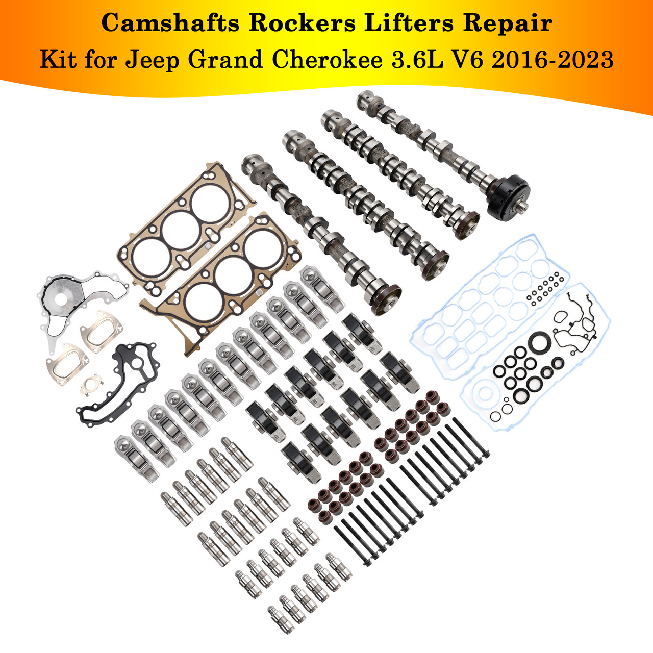 Camshafts Rockers Lifters Repair Kit for Jeep Grand Cherokee 3.6L V6 2016-2023 Generic