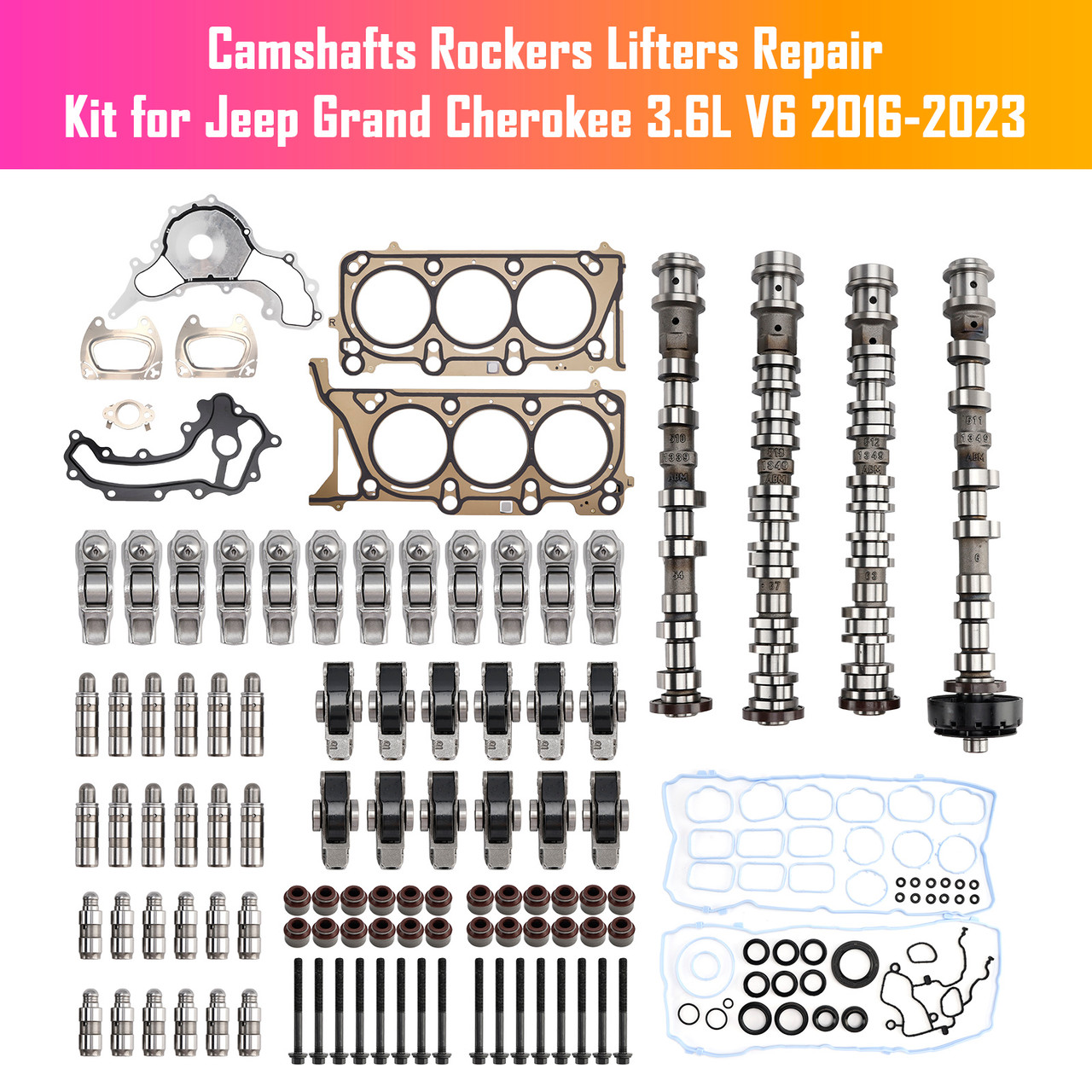 2016-2023 Jeep Grand Cherokee 3.6L V6 Camshafts Rockers Lifters Repair Kit Generic