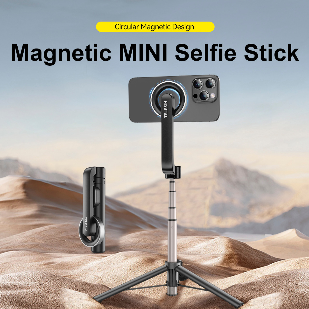 Magnetic Mobile Phone Mini Selfie Stick Magesafe Bluetooth Remote Control Tripod Magnetic Mobile Phone Mini Selfie Stick Magesafe Bluetooth Remote Control Tripod