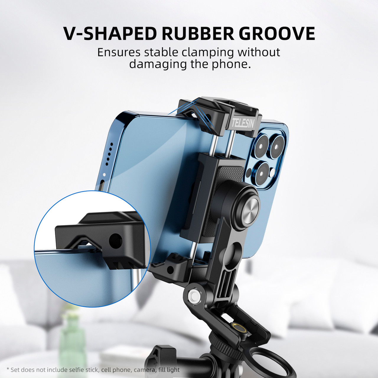 Multi-function Mobile Phone Holder 360 Degree Rotating Cold Shoe