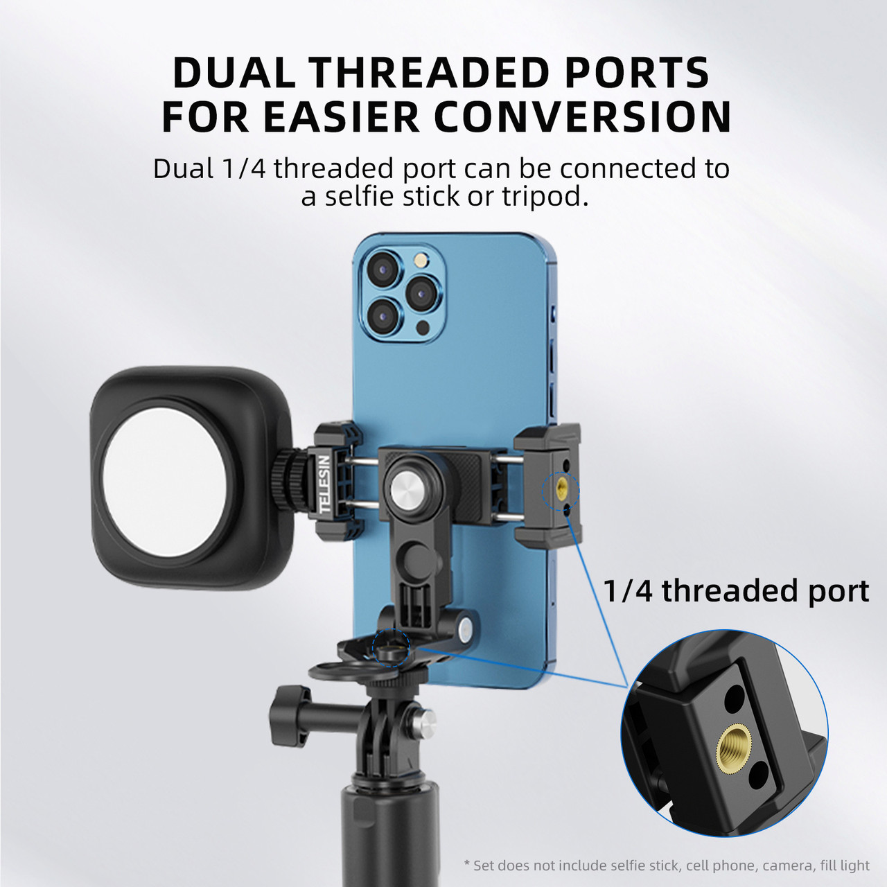 Multi-function Mobile Phone Holder 360 Degree Rotating Cold Shoe