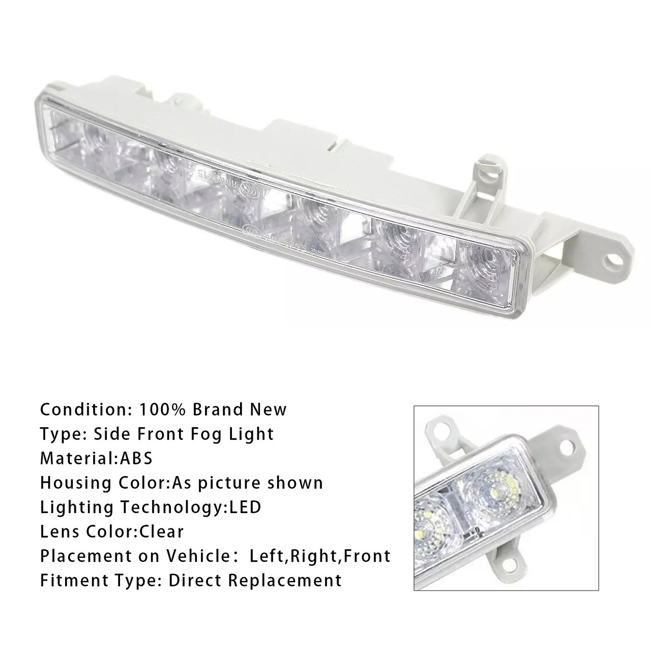 2012-2020 Peugeot 107 108 308 1 Pcs LED Daytime Running Fog Light Generic