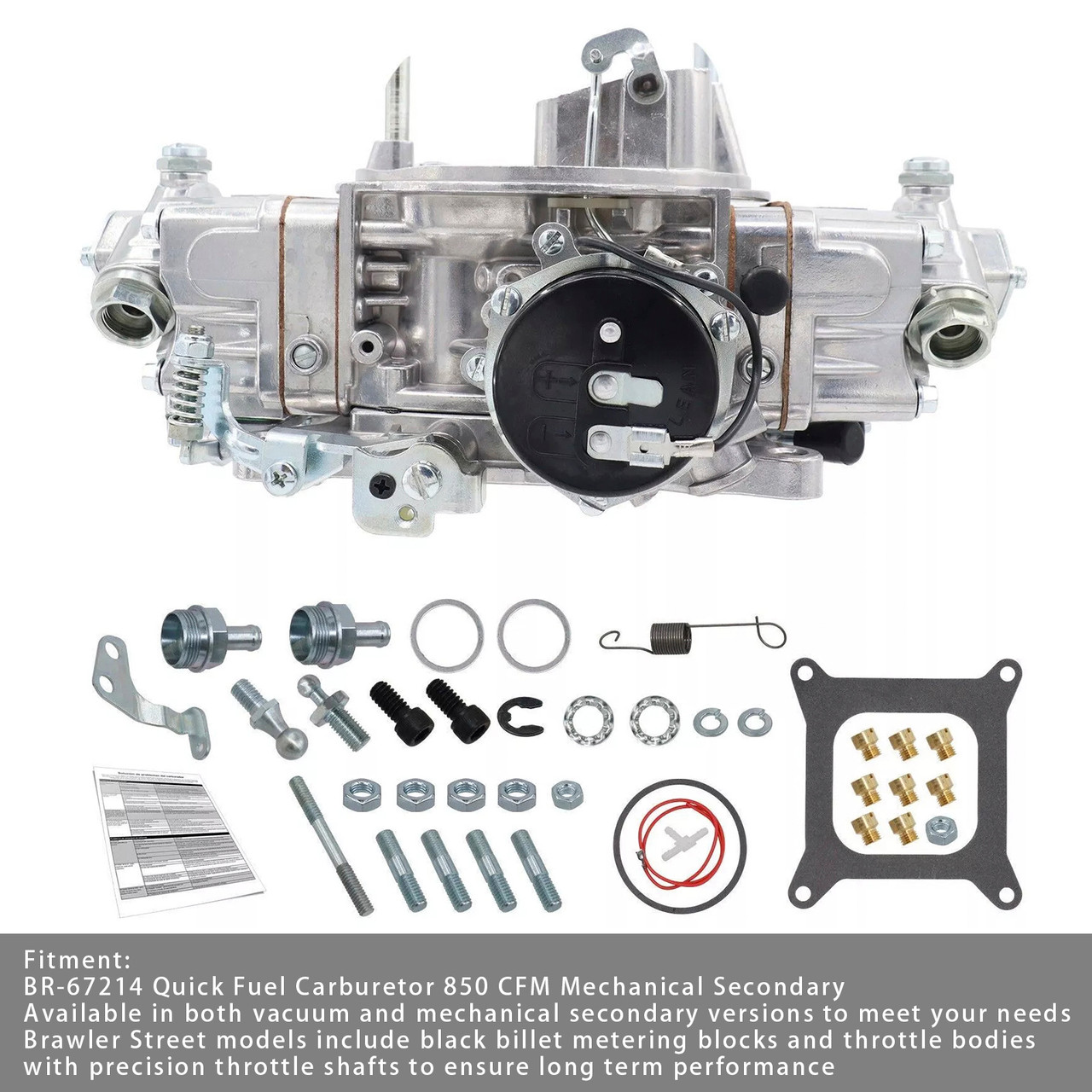 BR-67214 Quick Fuel Carburetor 850 CFM Mechanical Secondary