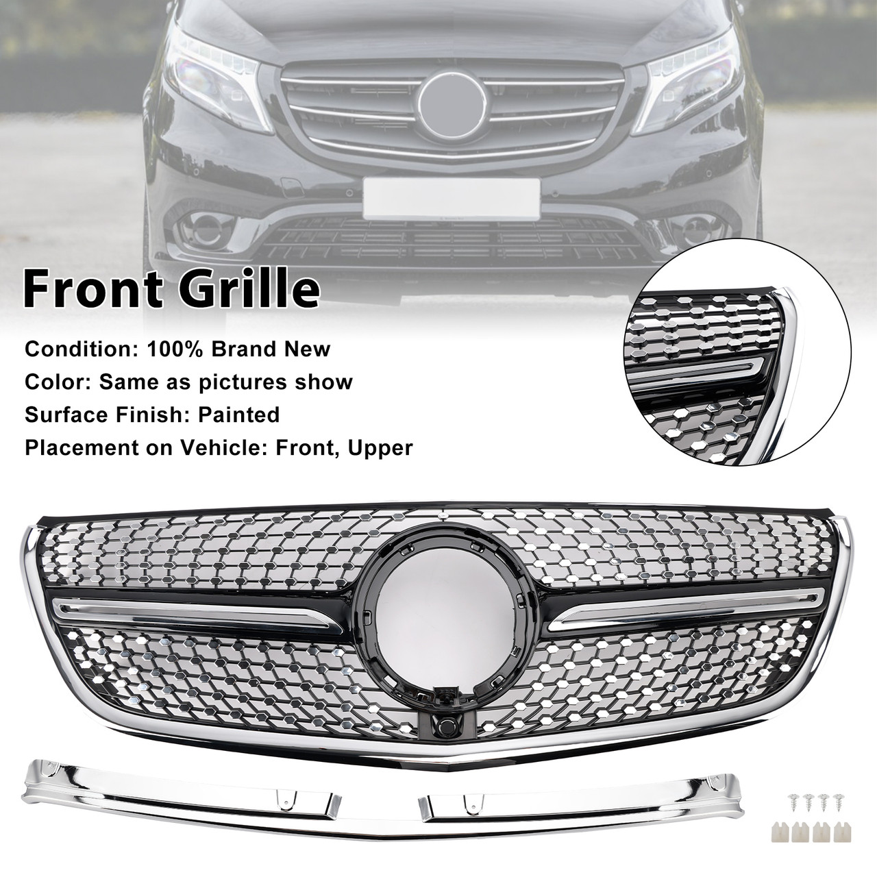2014-2023 Mercedes Benz Vito W447 Upper grille with Camera