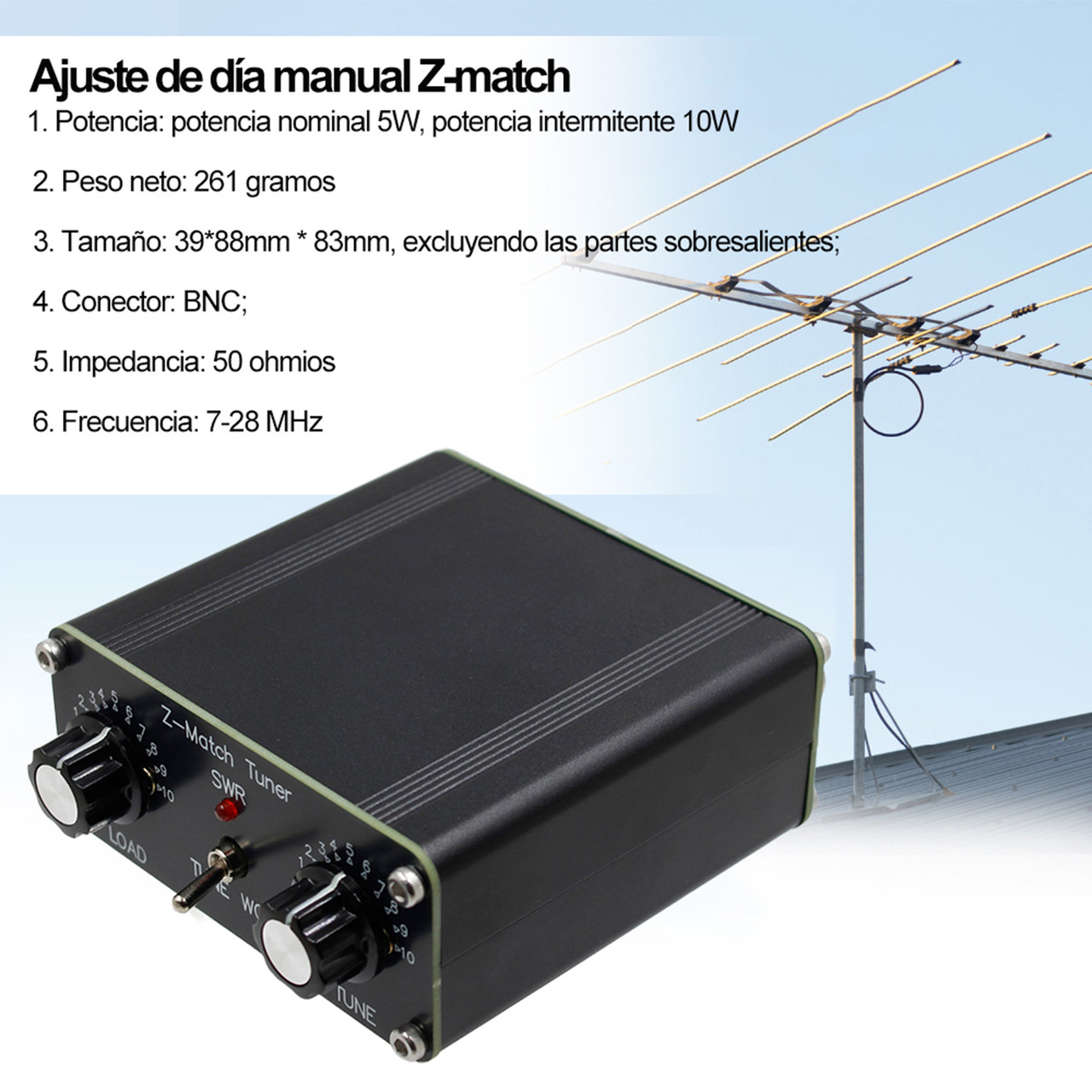Z-Match QRP Manual Tuner Antenna Tuner HAM Adapter 3-28 MHz BNC