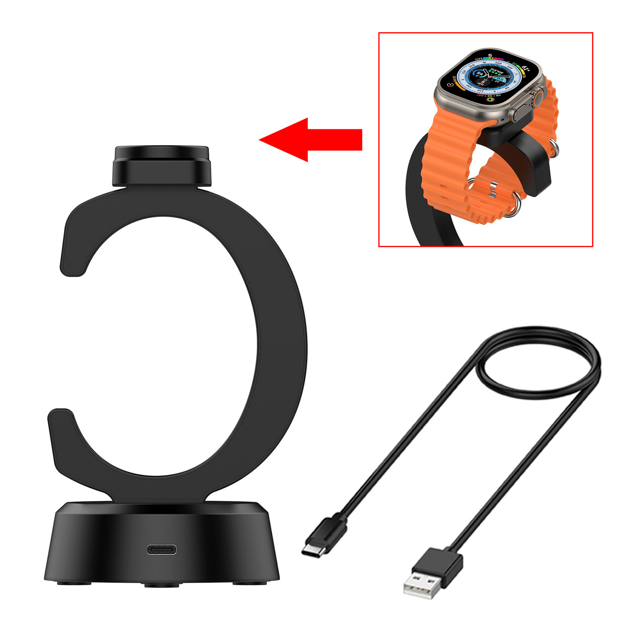 Apple Watch Vertical C-Shaped Charger iwatch Charging Stand Portable Replacement