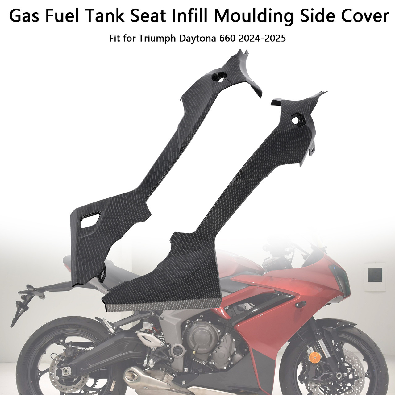 2024-2025 Triumph Daytona 660 Gas Fuel Tank Seat Infill Moulding Side Cover Generic 2024-2025 Triumph Daytona 660 Gas Fuel Tank Seat Infill Moulding Side Cover Generic