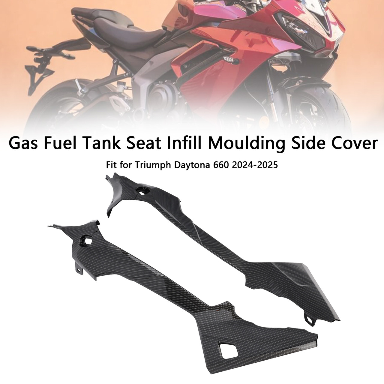 2024-2025 Triumph Daytona 660 Gas Fuel Tank Seat Infill Moulding Side Cover Generic 2024-2025 Triumph Daytona 660 Gas Fuel Tank Seat Infill Moulding Side Cover Generic