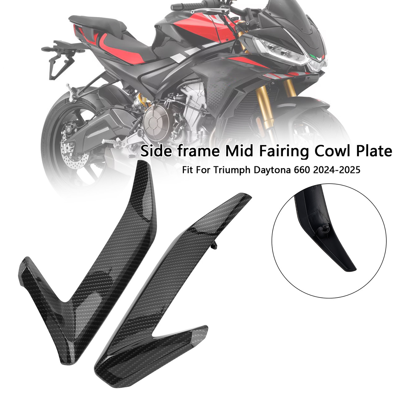 2024-2025 Triumph Daytona 660 Side frame Mid Fairing Cowl Plate Generic 2024-2025 Triumph Daytona 660 Side frame Mid Fairing Cowl Plate Generic
