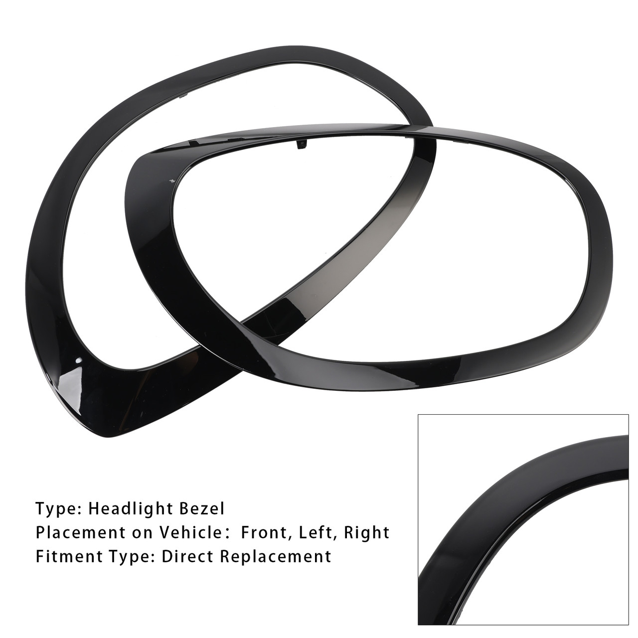 2017-2023 Mini Cooper Countryman 2PCS Left & Right Side Headlight Bezel 51137388117 Generic
