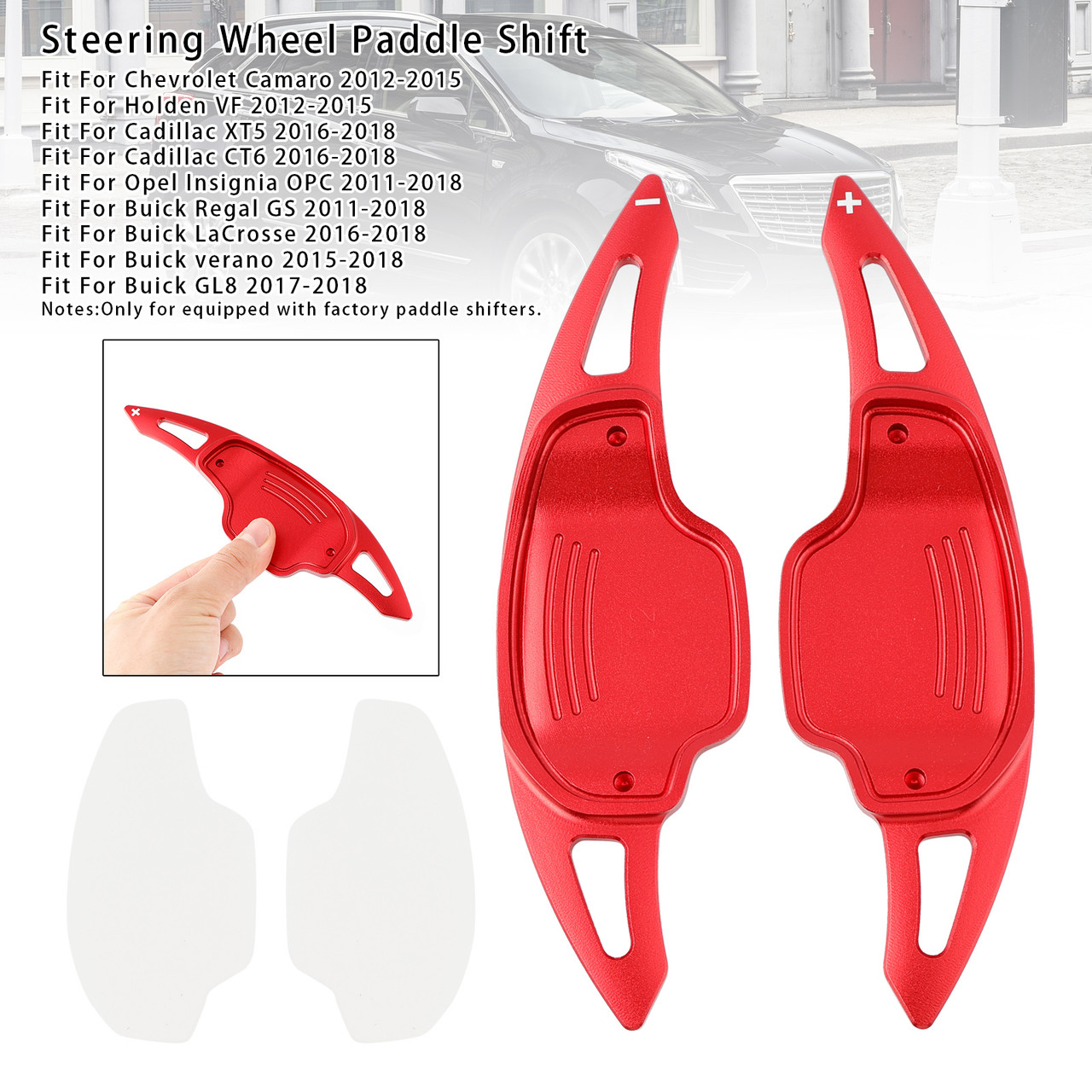 2011-2018 Opel Insignia OPC Steering Wheel Paddle Shifter Extensions Aluminium Red Generic