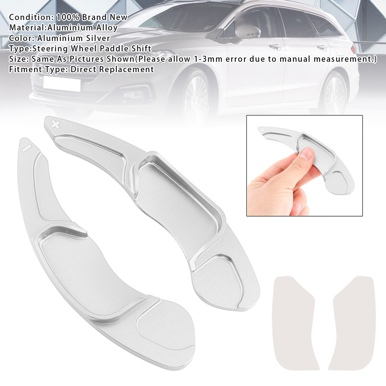 2013-2020 Lincoln MKC MKX MKS MKZ Steering Wheel Paddle Shifter Extensions Aluminium Silver Generic