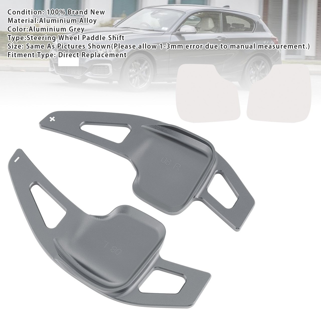2012-2020 BMW 1-7 Series Steering Wheel Paddle Shifter Extensions Aluminium Grey Generic 2012-2020 BMW 1-7 Series Steering Wheel Paddle Shifter Extensions Aluminium Grey Generic