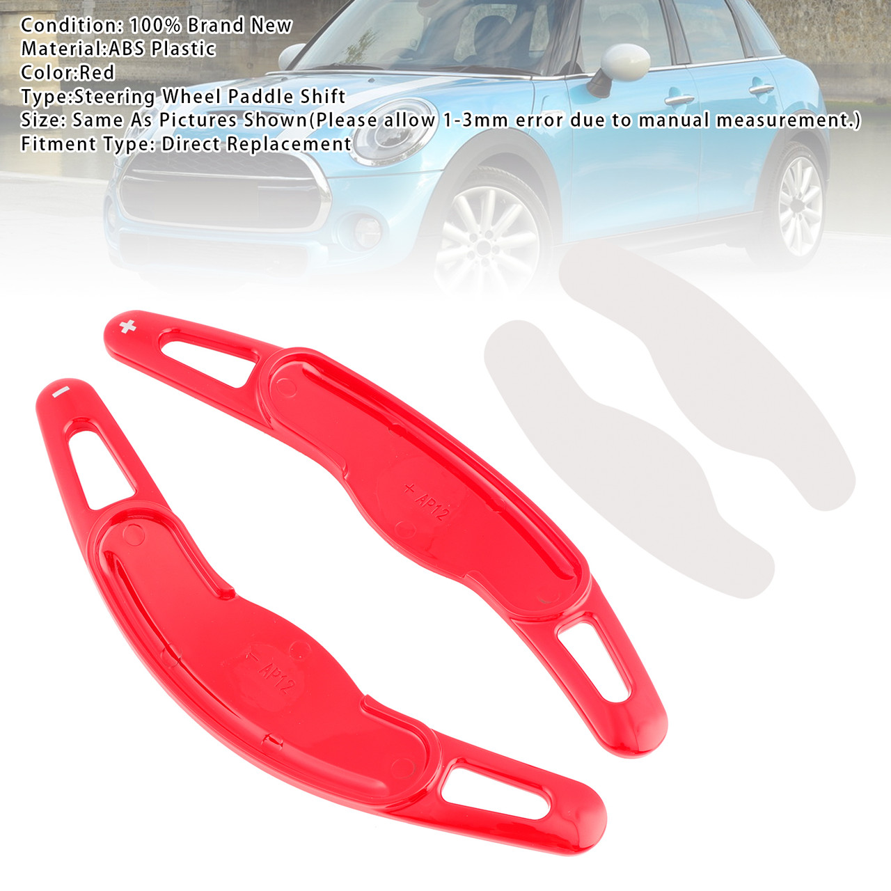 2015-2024 Mini Cooper F54 F55 F56 F57 F60 Steering Wheel Paddle Shifter Extension Red Generic