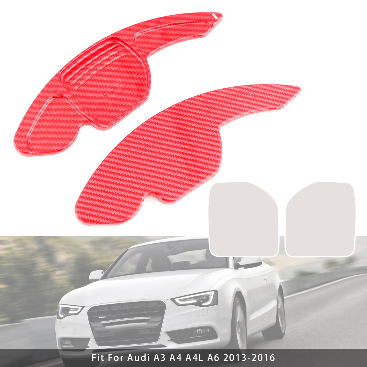 2012-2017 Audi SQ5 R8 RS6 Steering Wheel Paddle Shifter Extension Carbon Fiber Red Look Generic