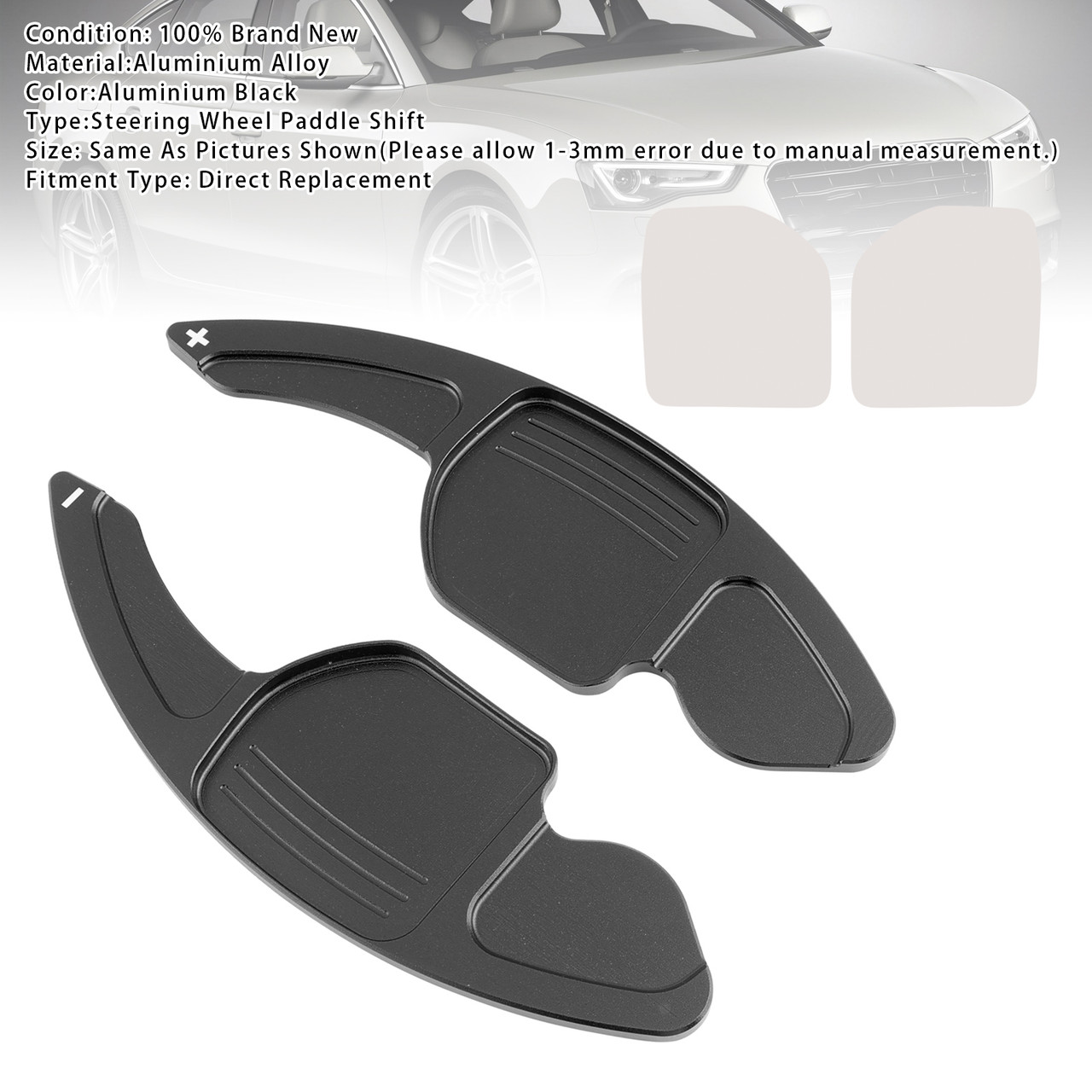 2011-2018 Audi S3-8 Steering Wheel Paddle Shifter Extension Aluminium Black Generic