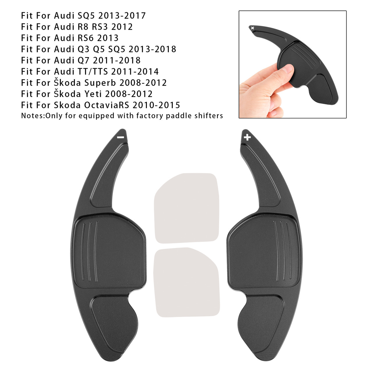 2011-2018 Audi S3-8 Steering Wheel Paddle Shifter Extension Aluminium Black Generic