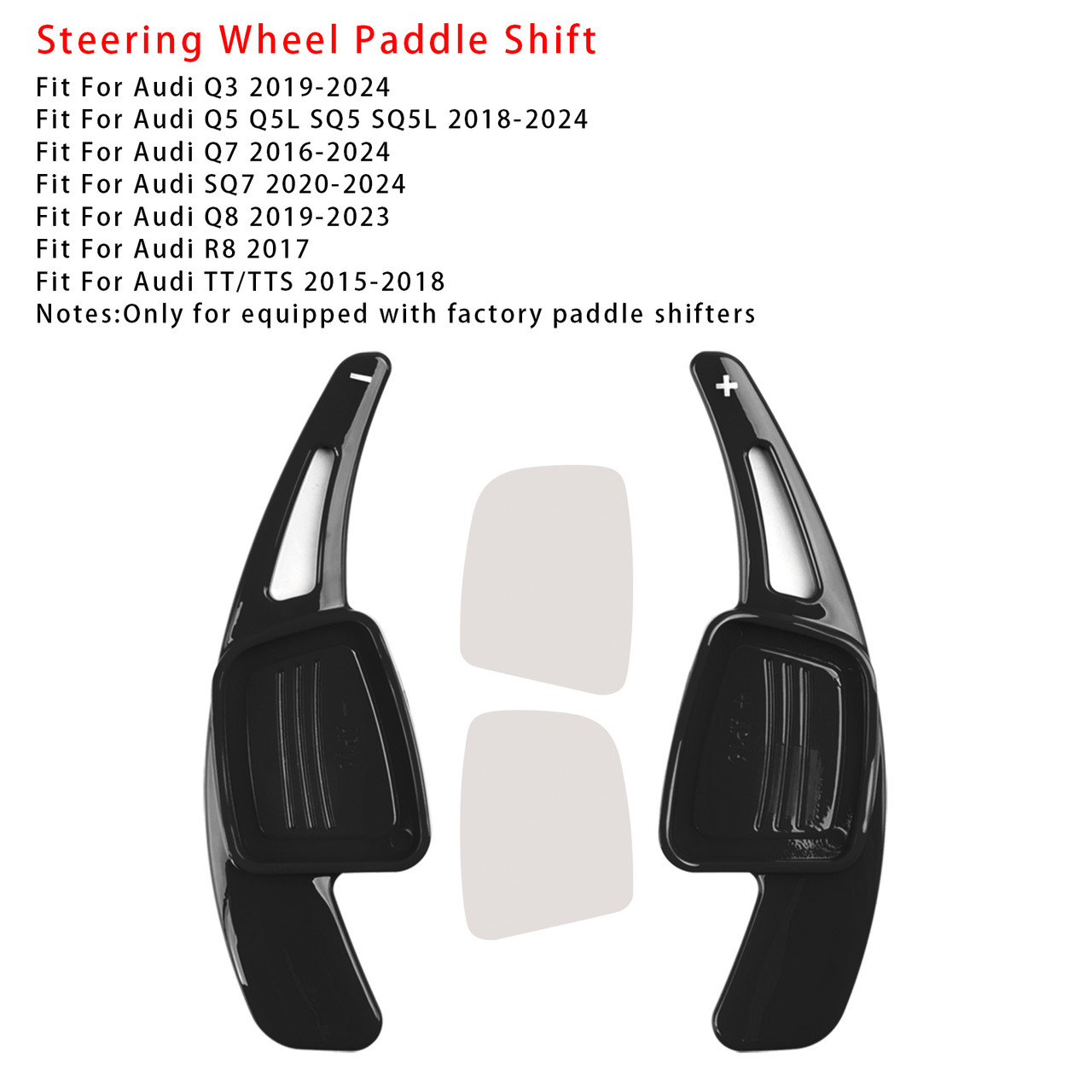 2016-2024 Audi Q2 Q2L Q3 Q5 Q7 SQ7 Q8 Steering Wheel Paddle Shifter Extension Black Generic