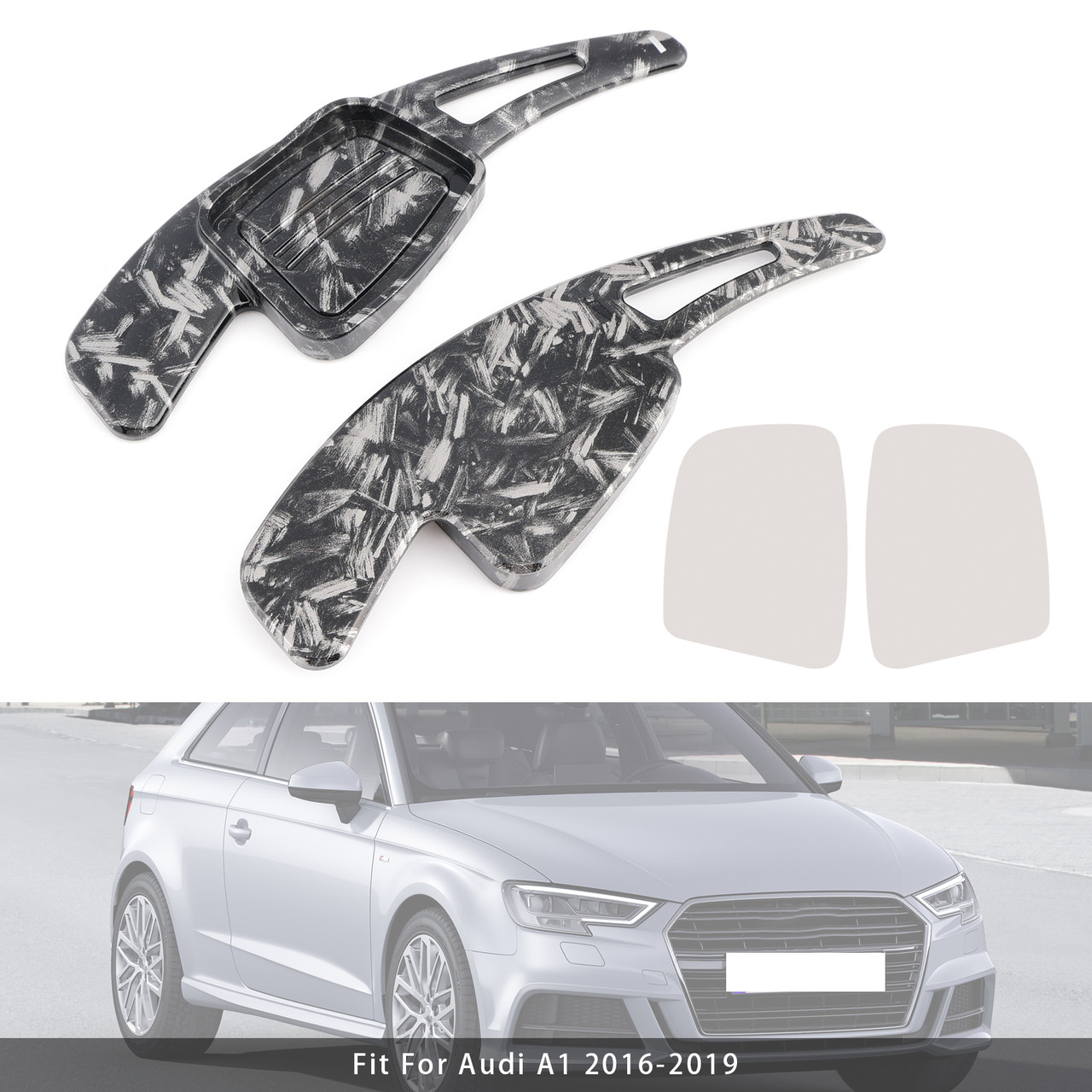 2016-2020 Audi A1 A3 A4 A5 A7 Steering Wheel Paddle Shifter Extension Black Forged Pattern Generic