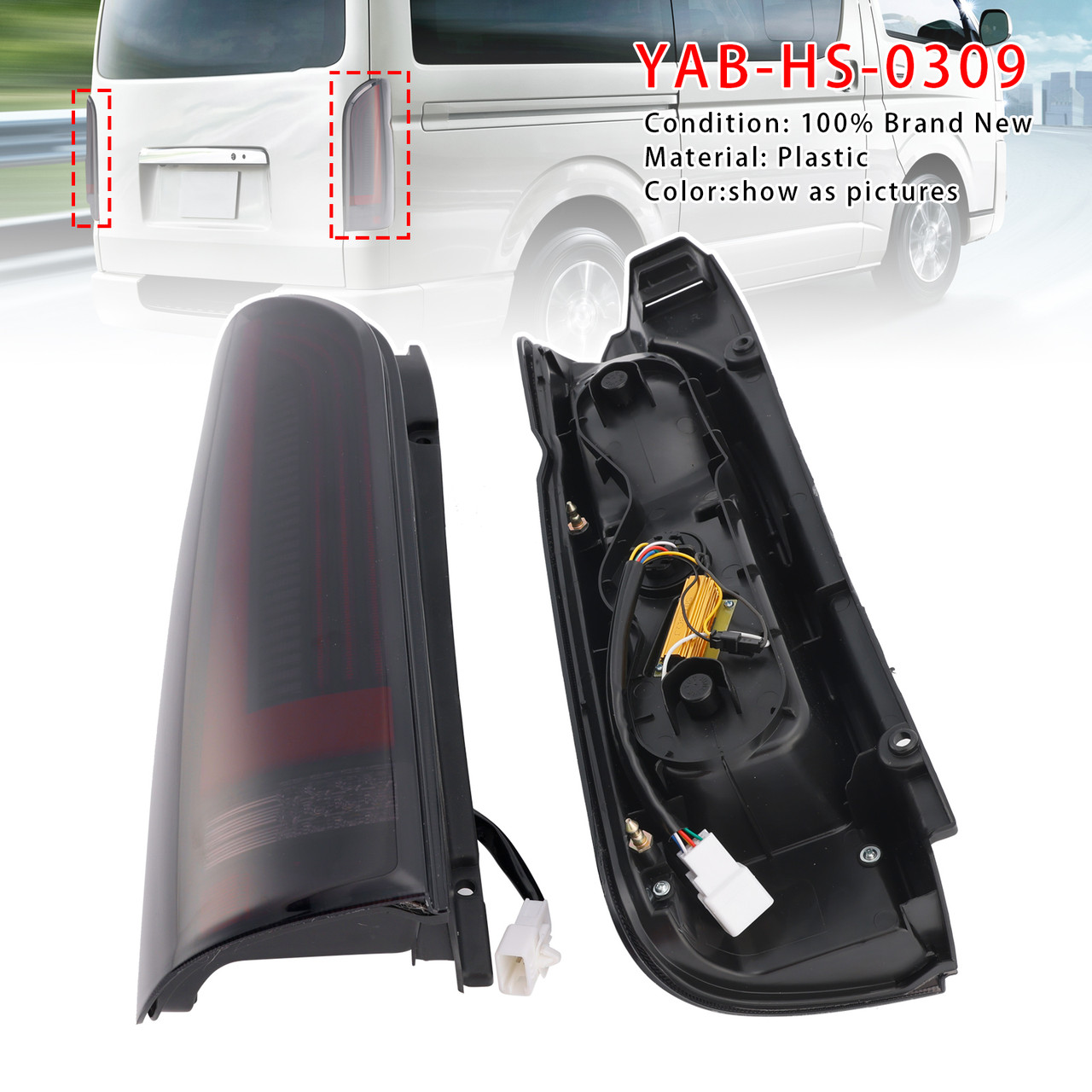2005-2018 Toyota Hiace Left+Right LED Tail Light Assembly YAB-HS