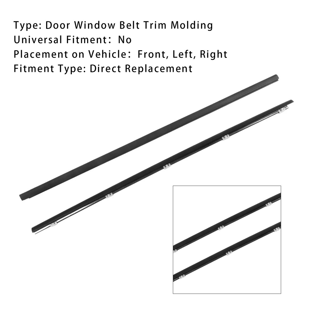 1992-1995 HONDA EG6 CIVIC 2PCS L&R Side Door Window Belt Trim