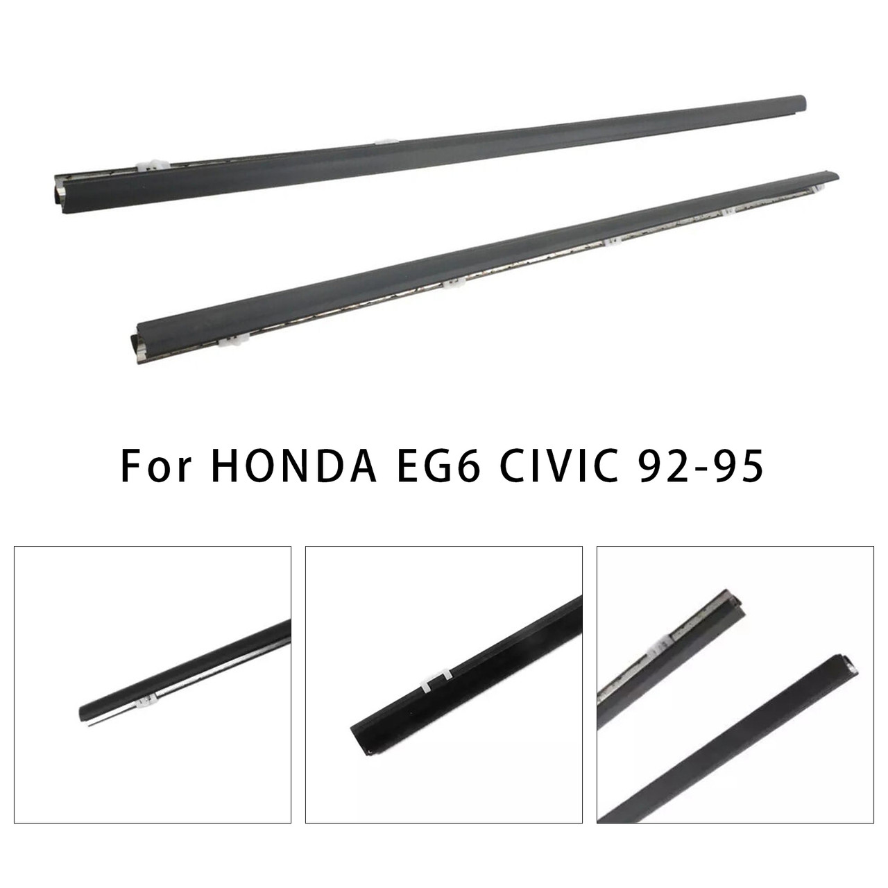 1992-1995 HONDA EG6 CIVIC 2PCS L&R Side Door Window Belt Trim